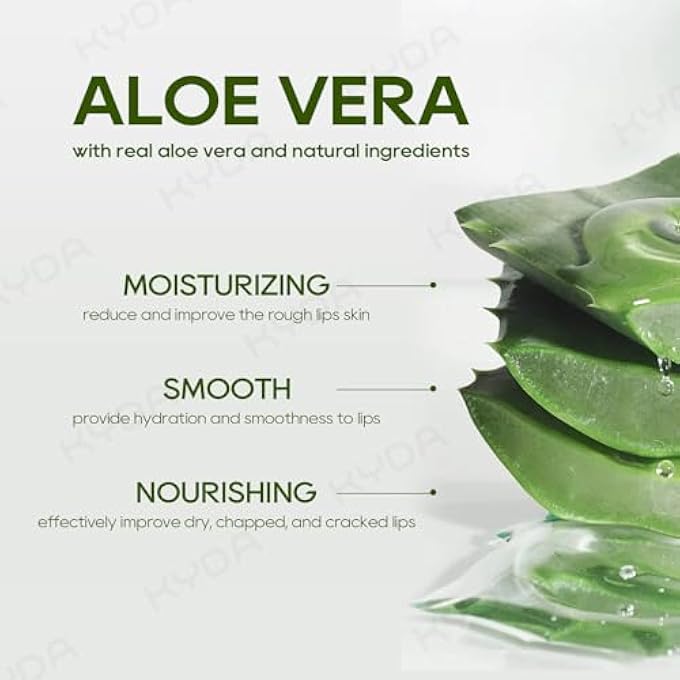 ALOE VERA 3 PCS ALOE VERA LIP BALM, DEEP HYDRATING TINTED LIP BALM, REDUCE FINE LINES, DAILY LIP MOISTURIZER FOR DRY CRACKED LIPS, WITH REAL ALOE VERA, COLORLESS FINISH - Image 3